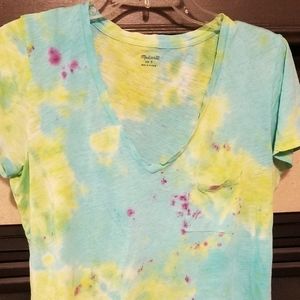 MADEWELL tie dye t-shirt V-neck